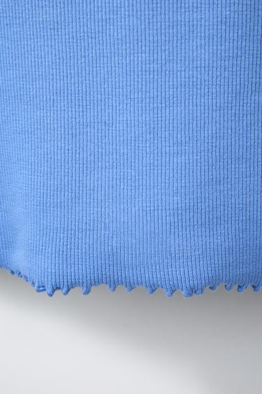 EMBROIDERED RIBBED TOP - Bluish by Zara - Image 3