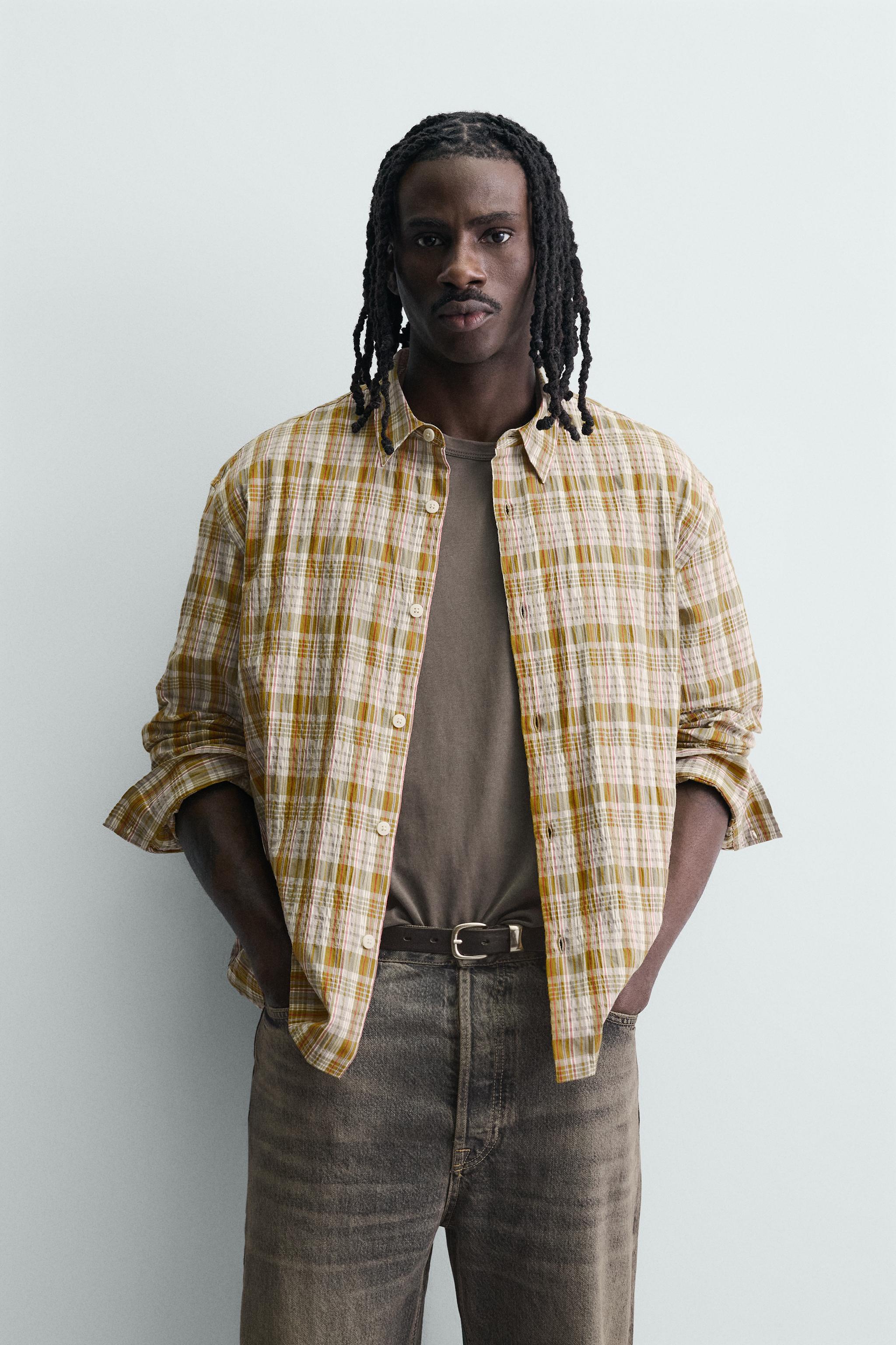 RELAXED FIT KARELİ GÖMLEK