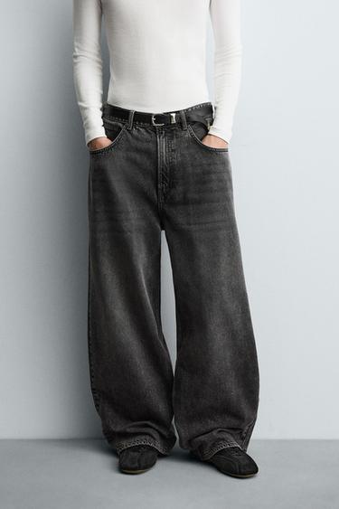 JEANS BAGGY FIT - Cinzento da Zara