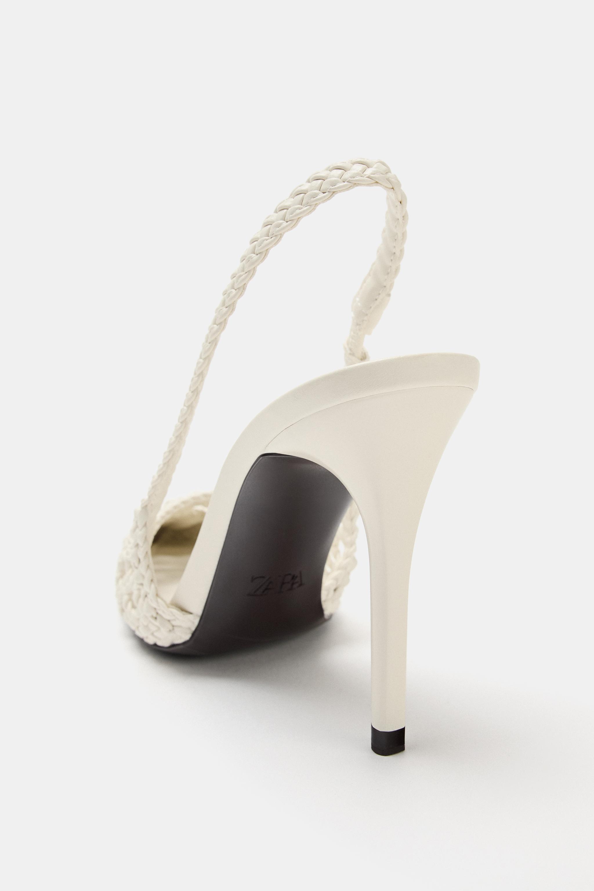 Женские туфли Zara BRAIDED SLINGBACK HEELS — фото 4