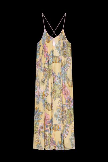 Zara FLORAL PRINT DRESS ZW COLLECTION - Yellow - Image 0