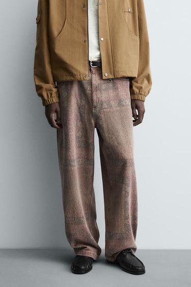 PANTALÓN BAGGY FIT ESTAMPADO BANDANA - Estampado de Zara