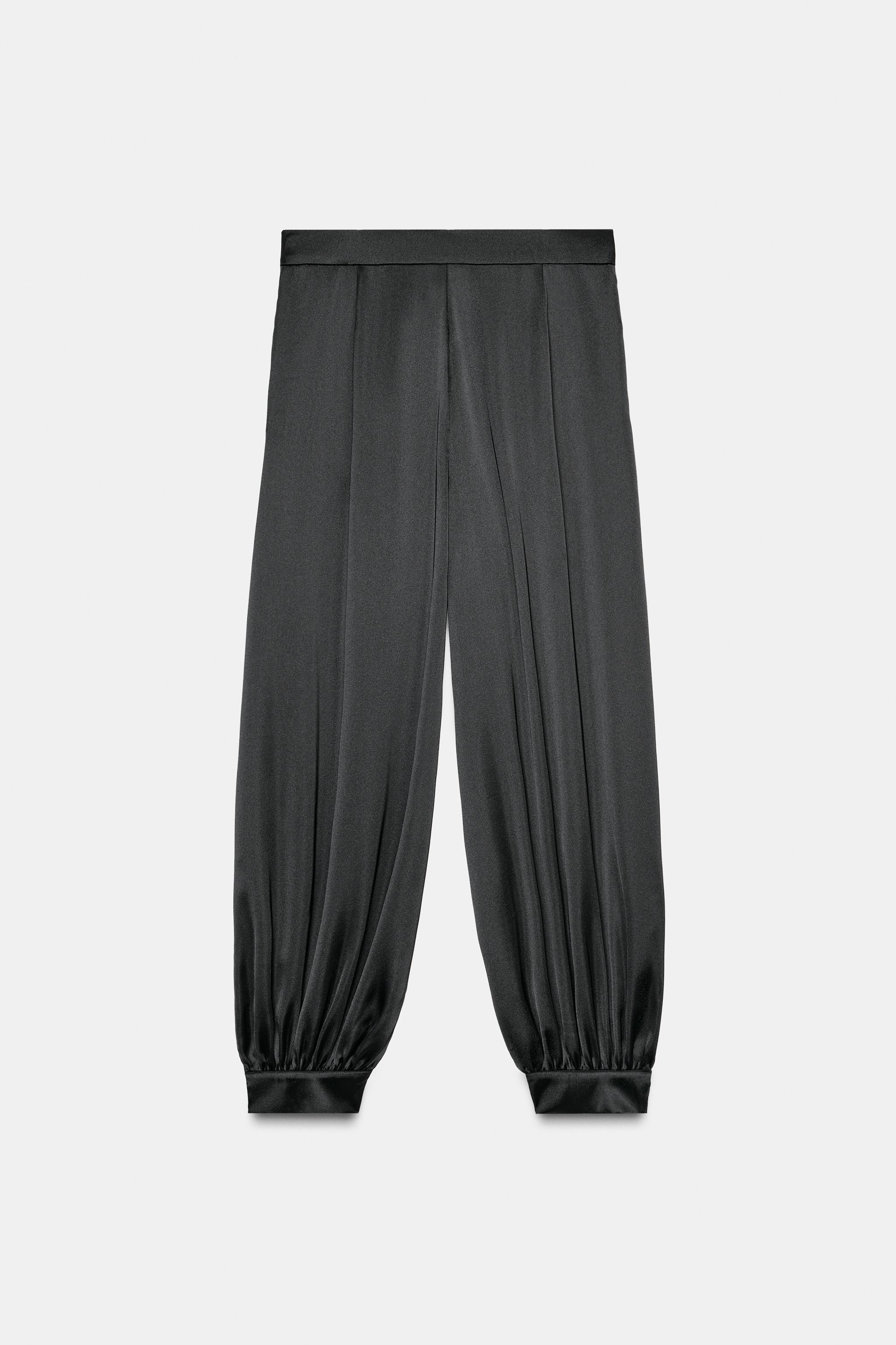 PLEATED SATIN PANTS