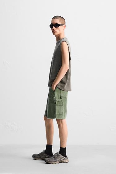 CARPENTER POCKET BERMUDA SHORTS - Green by Zara - Image 3