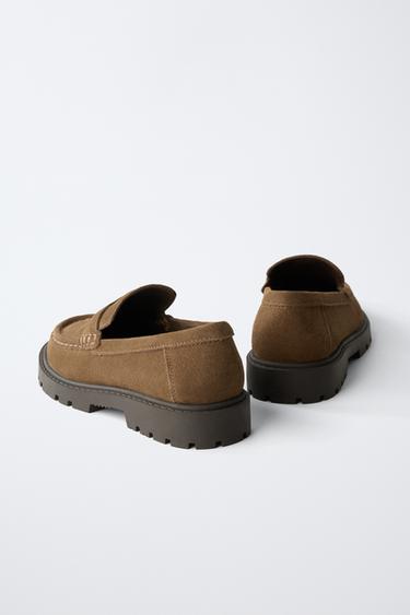 MOCASSINS EN CUIR AVEC MASQUE - Marron de Zara - Image 4