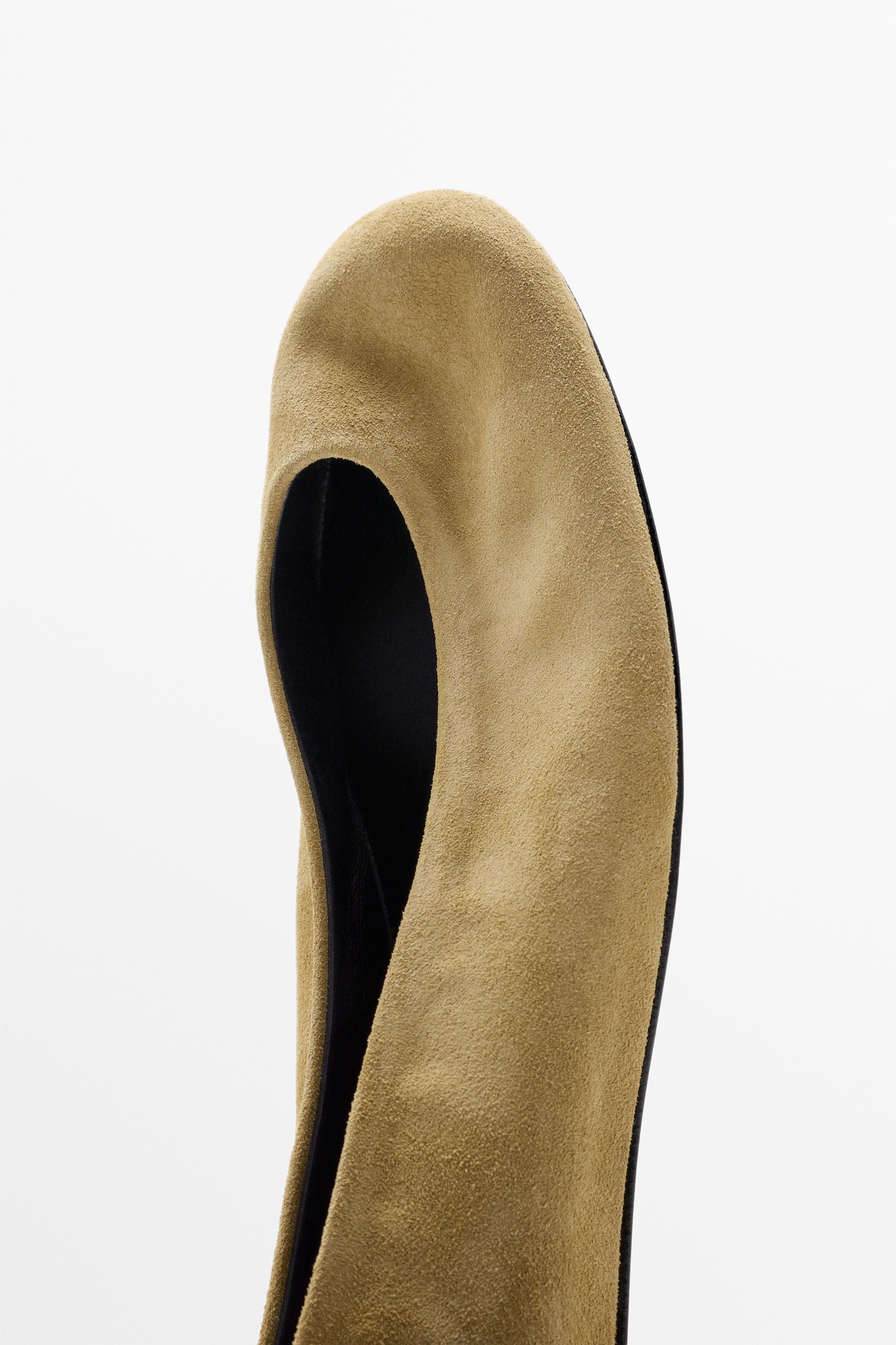Ballerine cuir croûte de