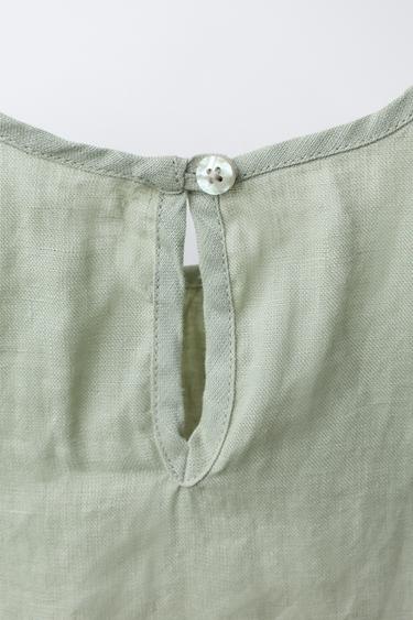 100% LINEN TOP - Greenish by Zara - Image 3