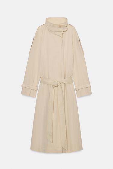 ZW COLLECTION HIGH NECK TRENCH COAT - Butter by Zara - Image 6