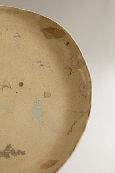 STONEWARE DINNER PLATE WITH DESIGNS - Beige by Zara - Image 2