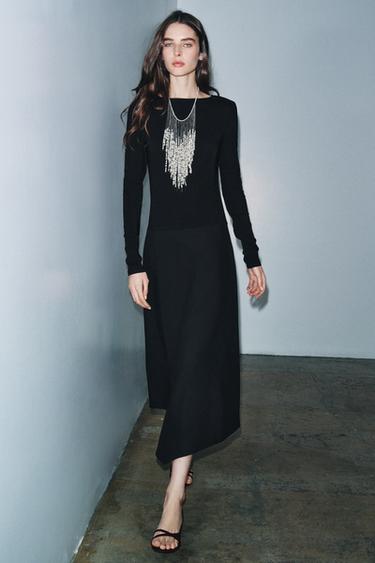 ZW COLLECTION CONTRAST DRESS - Black by Zara