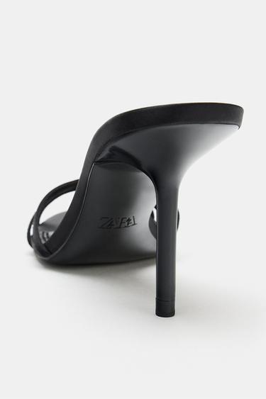 SANDALES À TALONS ET BRIDES - Noir de Zara - Image 5