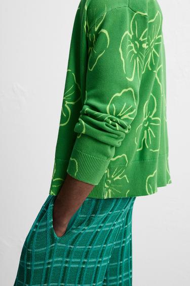 FLORAL PRINT CARDIGAN © OTIS KWAME KYE QUAICOE - Green by Zara - Image 5