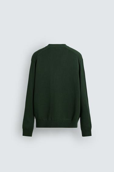 REGULAR FIT COTTON CARDIGAN - Green by Zara - Image 7