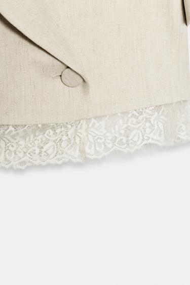 SHORT LACE BLAZER - Light beige by Zara - Image 4