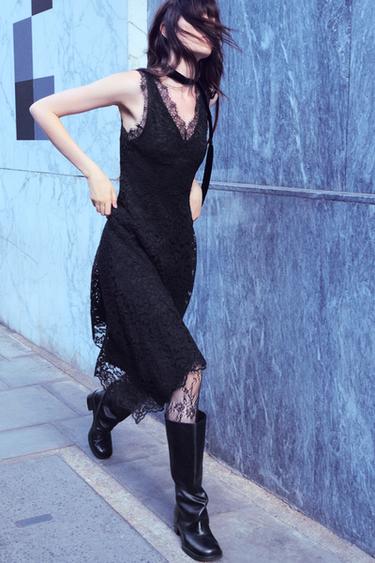 ZW COLLECTION LACE DRESS - Black by Zara