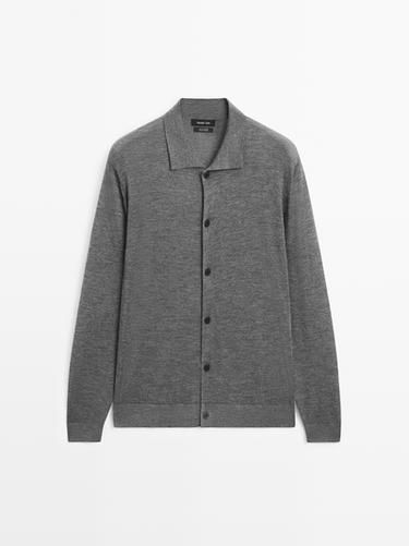 Zara 100% cashmere knit cardigan - Mid-gray - Image 0