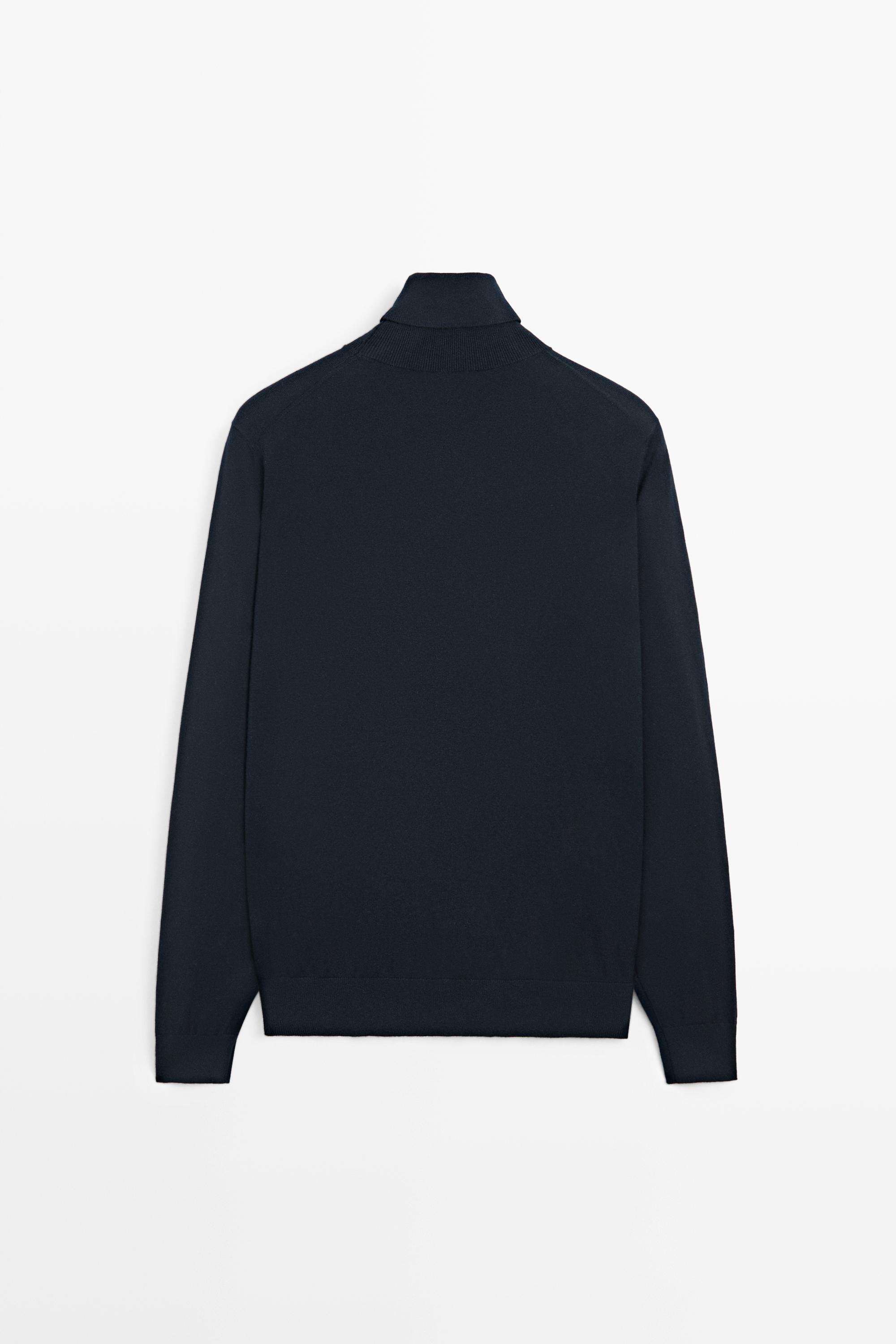 Pull en maille à col montant coton mélangé