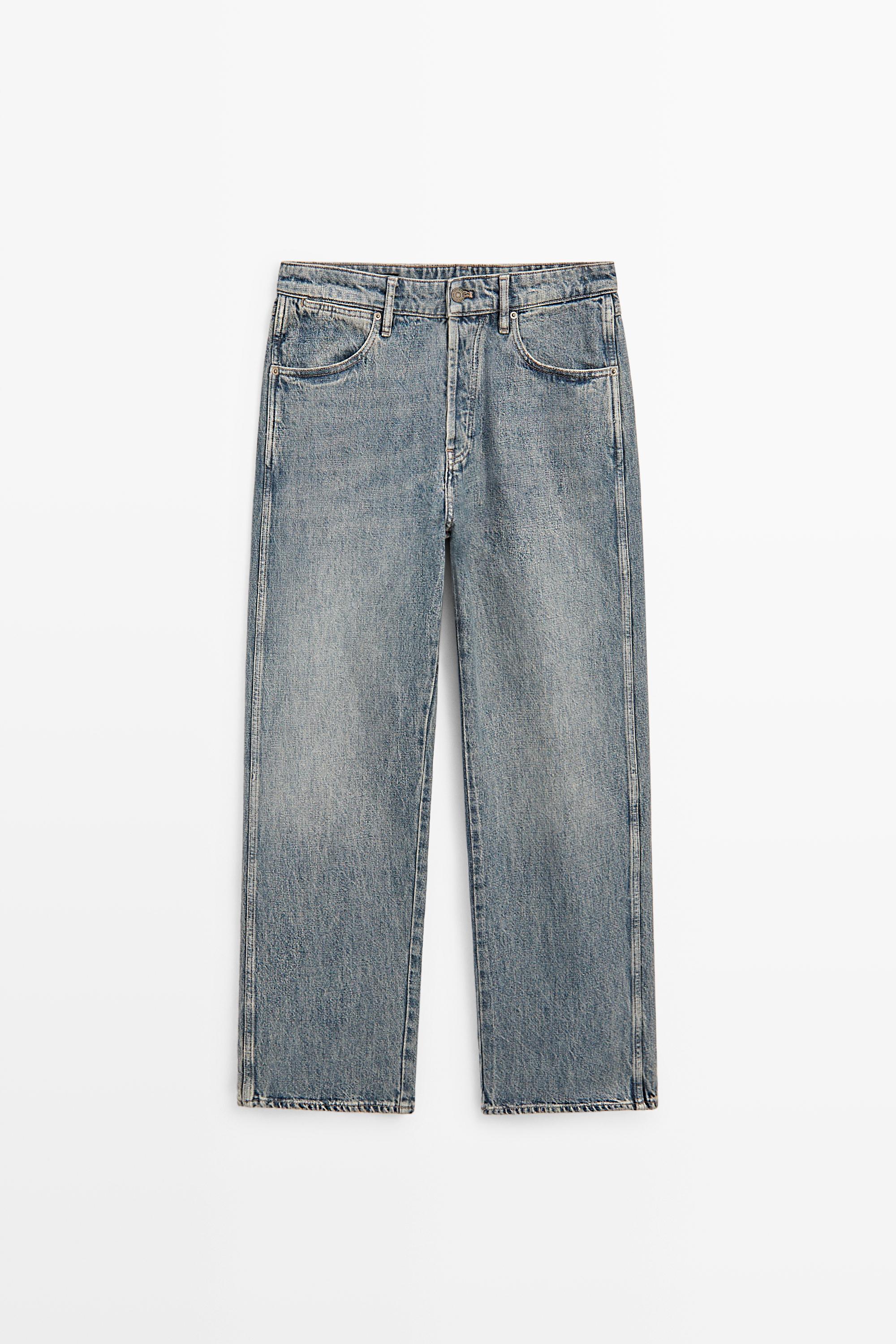 100% cotton wide-leg jeans