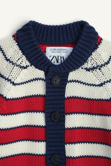 GILET EN MAILLE À RAYURES ÉDITION LIMITÉE - Bleu / Blanc de Zara - Image 6
