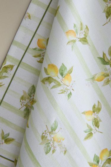 PACK OF COTTON LEMON TEA TOWELS (PACK OF 2) - Green by Zara - Image 2