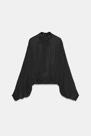 BLUSA LUNARES LAZADAS ZW COLLECTION - Negro / Blanco de Zara