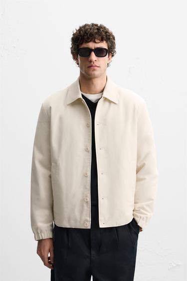 TEXTURED OVERSHIRT - Light beige by Zara