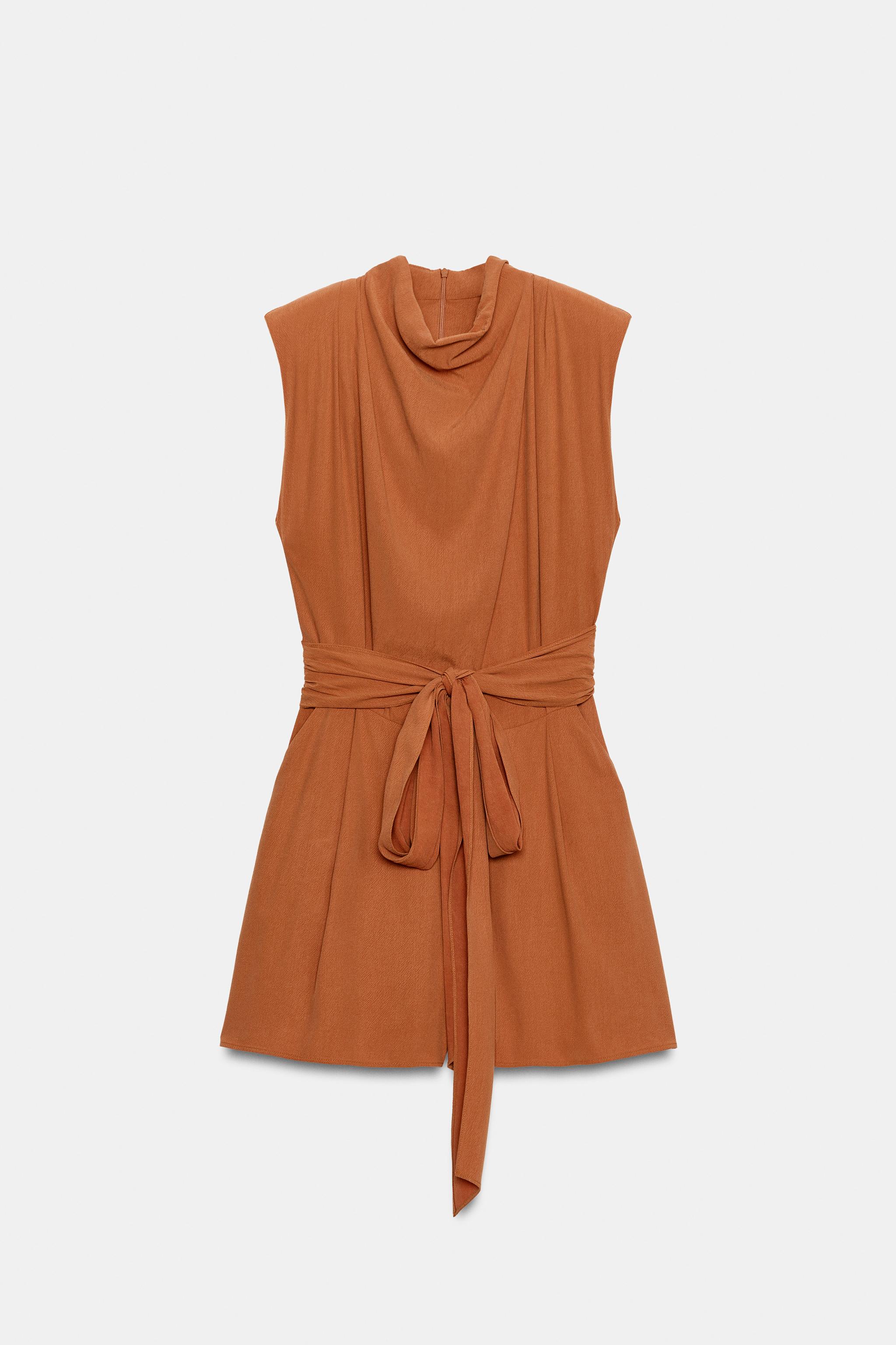 Zara BELTED SHOULDER PAD JUMPSUIT — фото 6