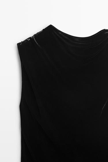 Asymmetric top with back neckline detail — Black 2