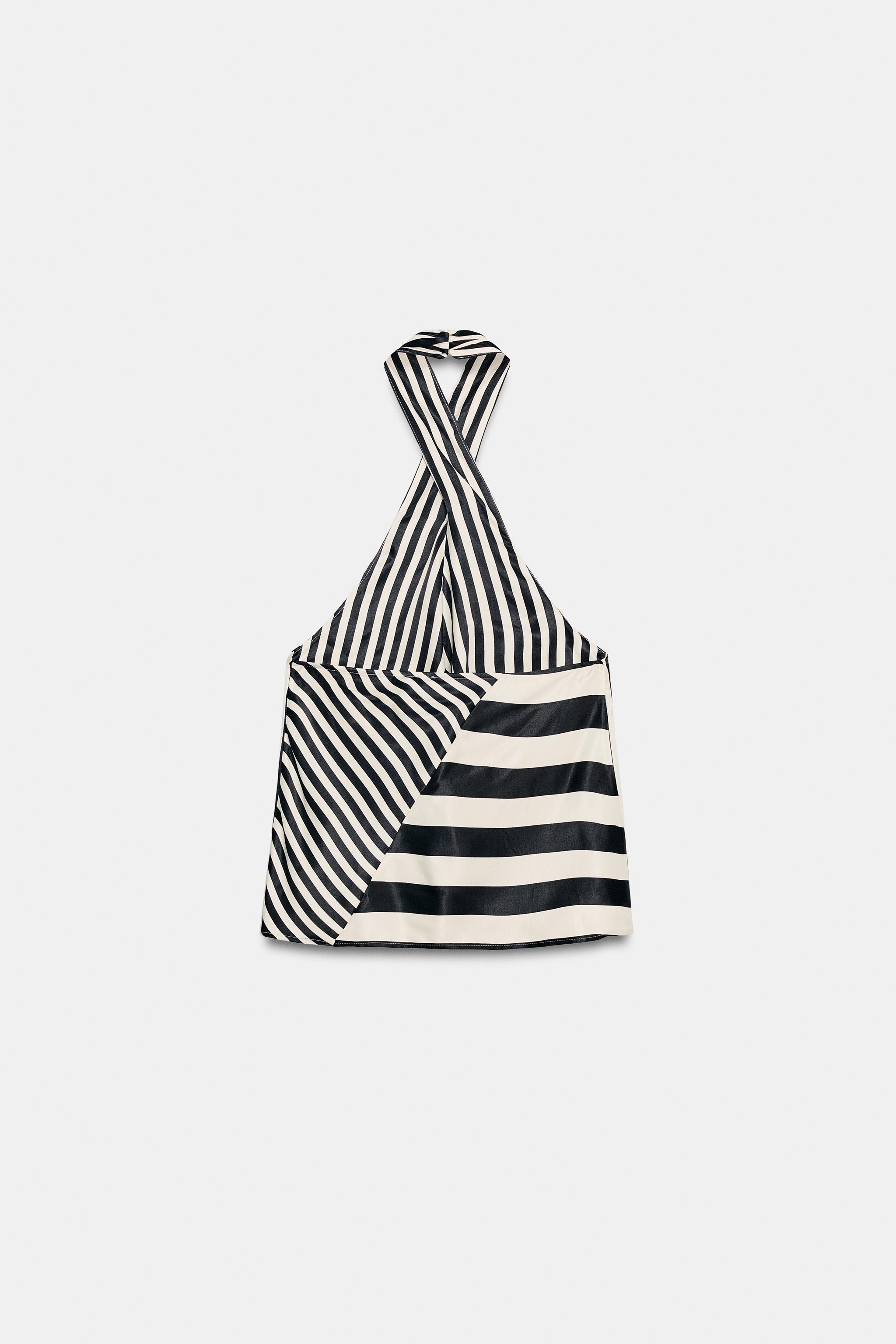 STRIPED HALTER TOP