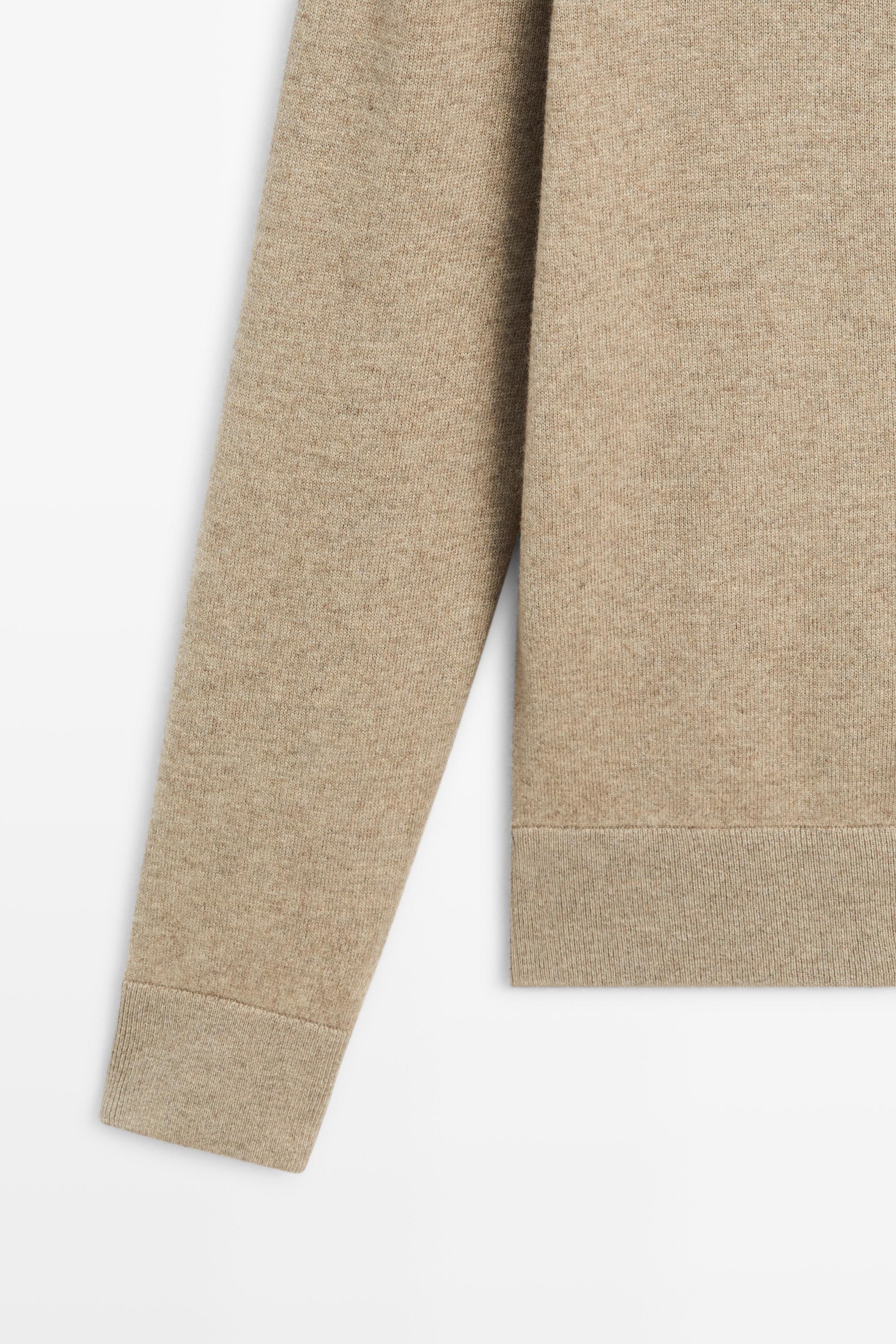 Wool blend cardigan with zip detail