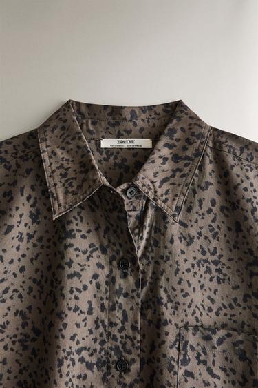 CHEMISE IMPRIMÉ LÉOPARD - Marron de Zara - Image 1