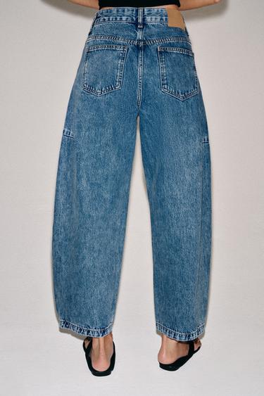 ZW COLLECTION ANKLE BALLOON MID-WAIST JEANS - Mid-blue by Zara