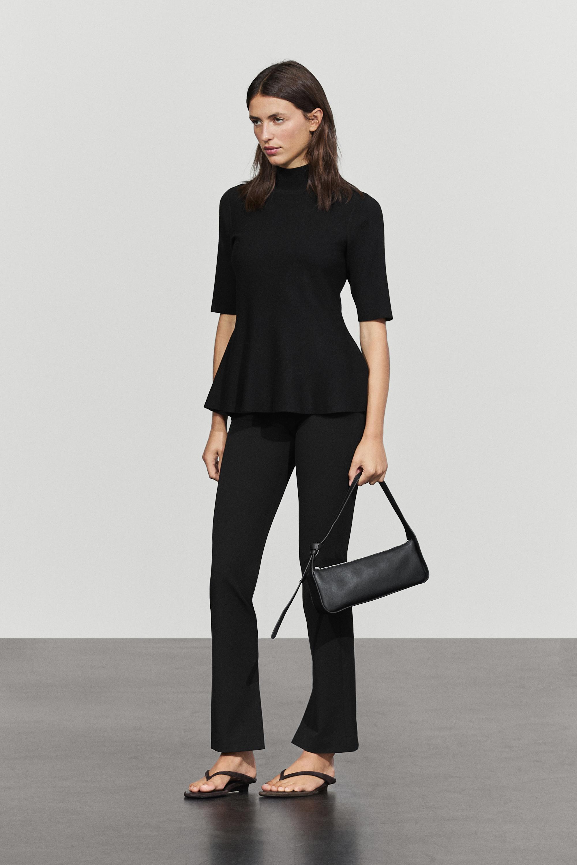Peplum detail knit top - Black | ZARA United States