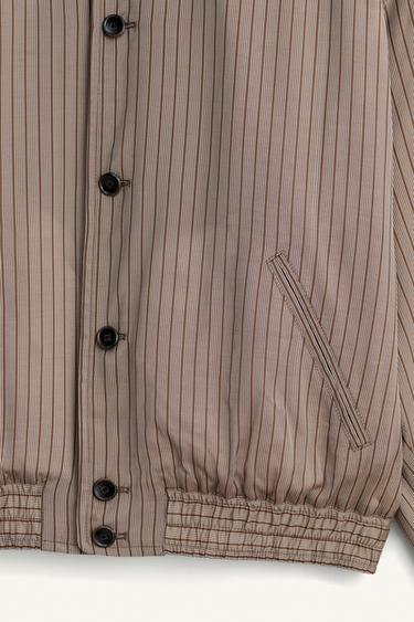 CROPPED FIT STRIPED VISCOSE - CUPRO BOMBER JACKET - striped by Zara - Image 6