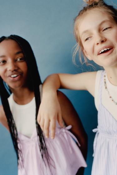 ТОП В ПОЛОСКУ С ФУТБОЛКОЙ В РУБЧИК — РОЗОВЫЙ от Zara