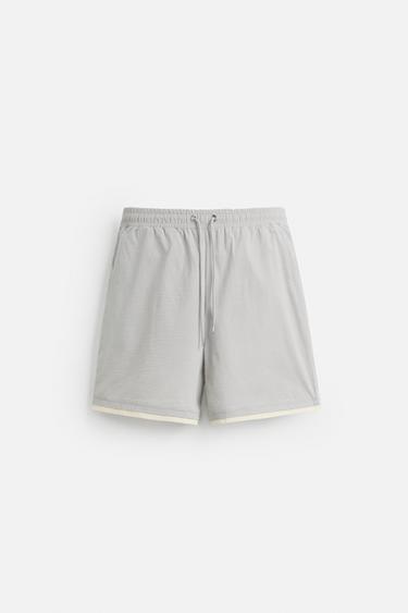 SHORTS TÉCNICOS CONTRASTE - Gris perla de Zara