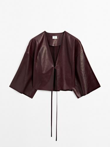Kimono escote pico piel napa - STUDIO - varios de Zara