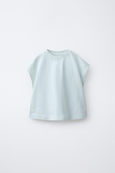 CAMISETA LISA ETIQUETA - Verde agua de Zara
