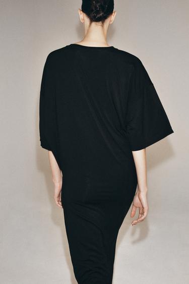 ROBE LONGUE FLUIDE - Noir de Zara - Image 2