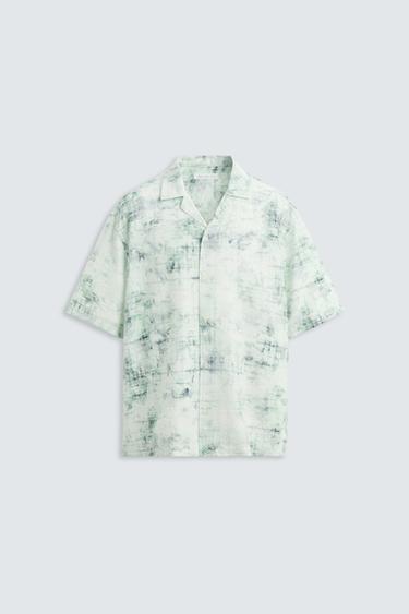 ABSTRACT PRINT SHIRT - Greenish by Zara