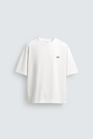 تيشيرت INTERLOCK مطرز - أبيض by Zara