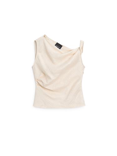 Zara Asymmetric top with knot detail - Beige