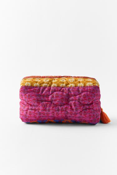 PATCHWORK PRINTED QUILTED TOILETRY BAG - only one by Zara