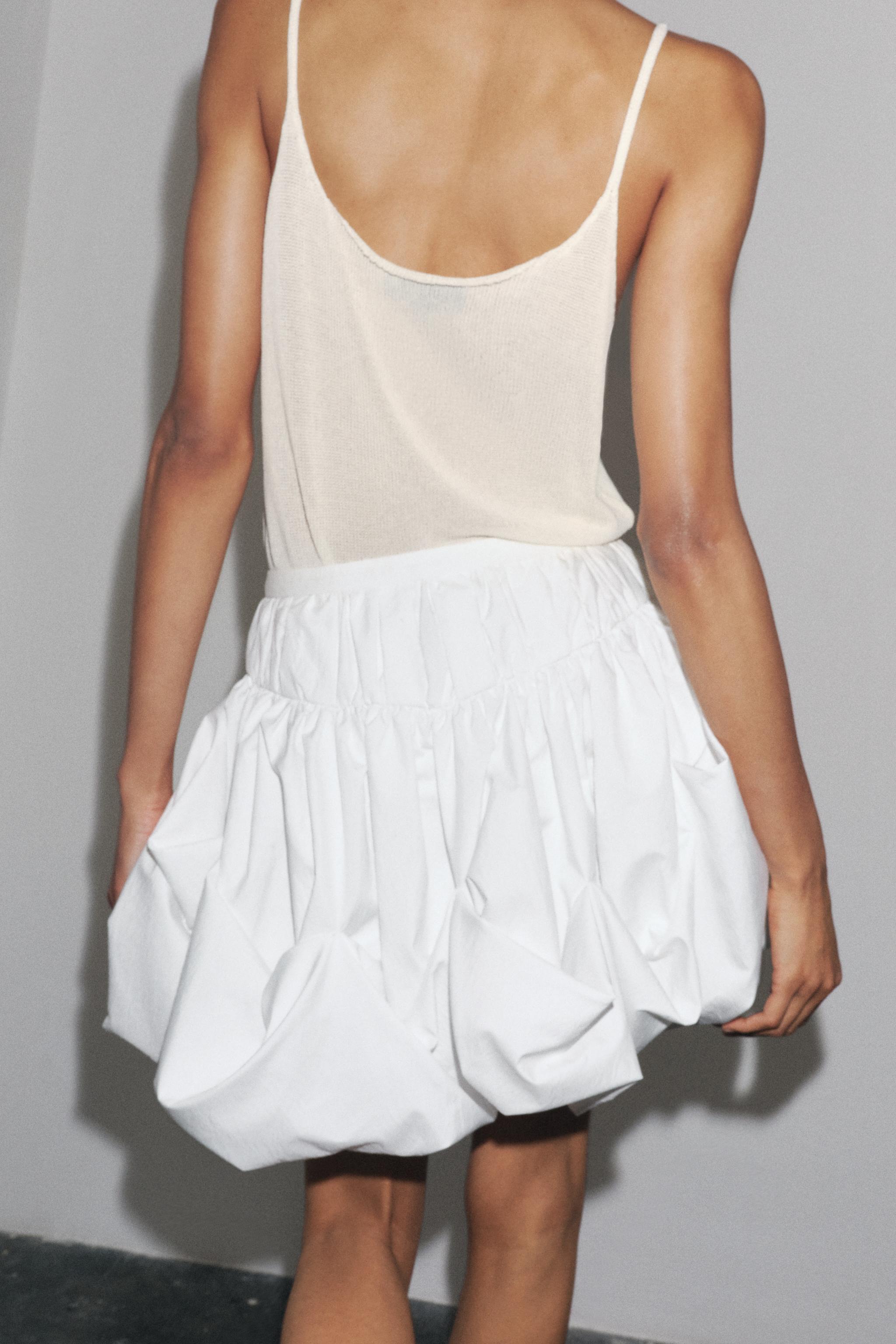 ZW COLLECTION BALLOON MINI SKIRT - White | ZARA United States