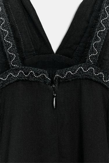 ZW COLLECTION EMBROIDERED BEADED DRESS - Black by Zara - Image 6
