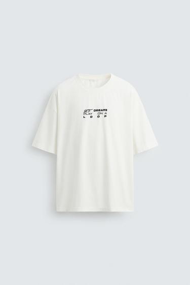 Zara PRINTED GRAPHIC T-SHIRT - White