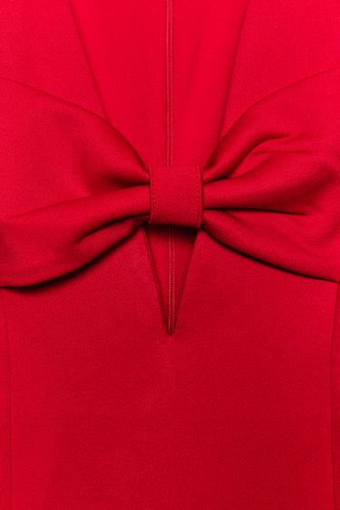 ROBE COURTE À NŒUD - Rouge de Zara - Image 8