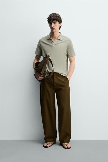 Zara VERTICAL TEXTURED POLO - Green / Blue - Image 0