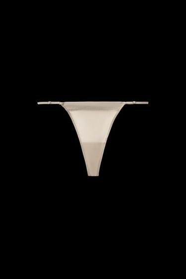 Zara SILK BLEND THONG - Beige
