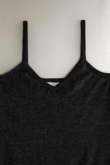 WOOL AND SILK TOP - Grey by Zara - Image 1